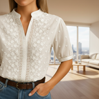 Amelia elegant button-down blouse for women with classic collared design