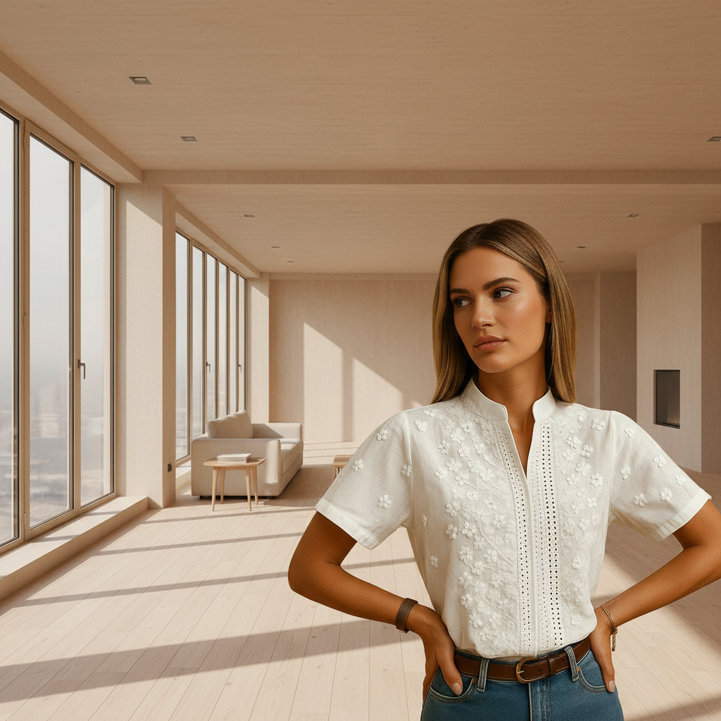 Amelia elegant button-down blouse for women with classic collared design