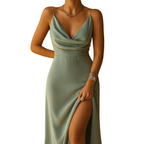 Black V-neck spaghetti strap maxi dress