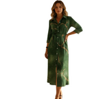  button front midi dress