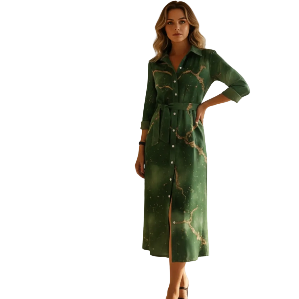  button front midi dress