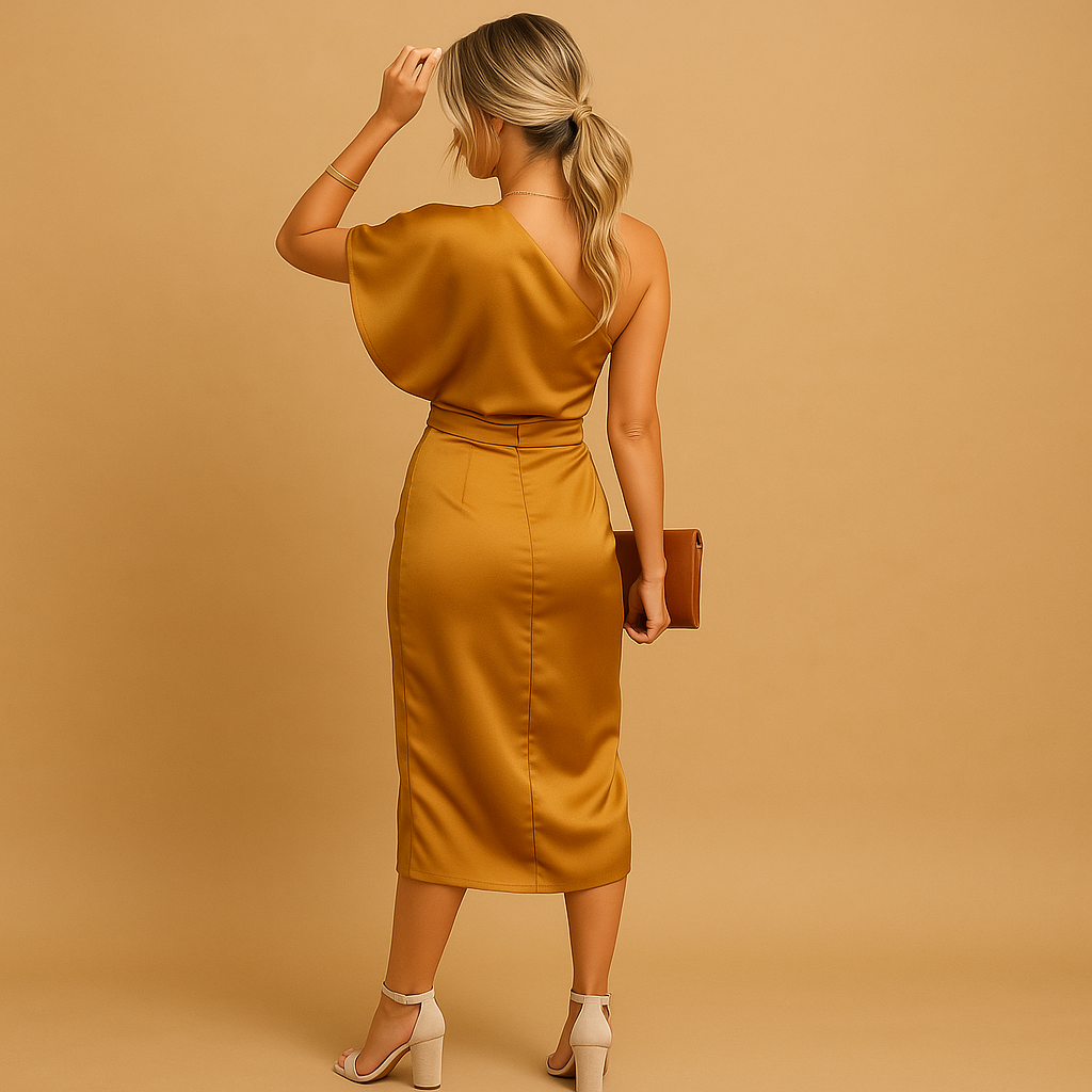 Elegant slim-fit dress for women with timeless minimalist design, perfect for work, formal events, and evening occasions.