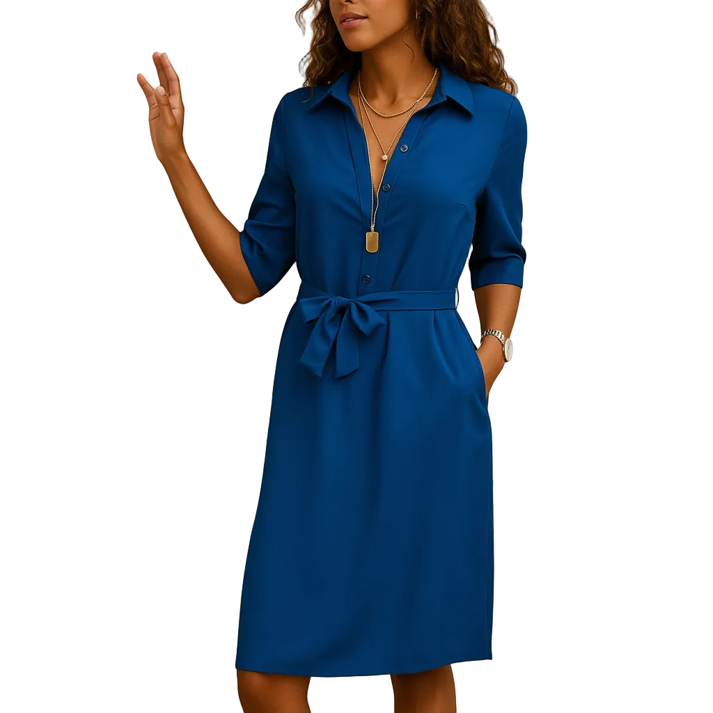 Grace elegant midi dress for women with a timeless and flattering silhouekte